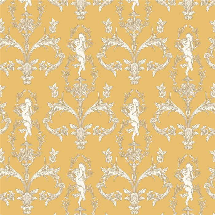 Casadeco|Tapete barock floral ornamental gelb|Damast