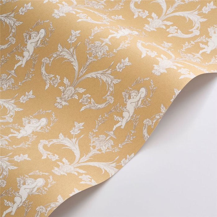 Casadeco|Tapete barock floral ornamental gelb|Damast