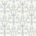 Papier peint baroque floral ornemental blanc bleu - Casadeco Les Belles Toiles de Jouy 201716226