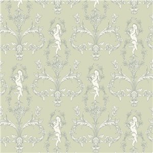 Papier peint baroque floral ornemental jaune - Casadeco Les Belles Toiles de Jouy 201712404