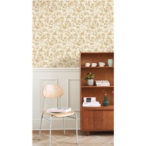 Papier peint style anglais à roses blanc rose - Casadeco Les Belles Toiles de Jouy 201724101 2