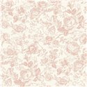 Casadeco|English-style rose wallpaper in white pink|Vintage Flowers