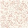 Casadeco|English-style rose wallpaper in white pink|Vintage Flowers