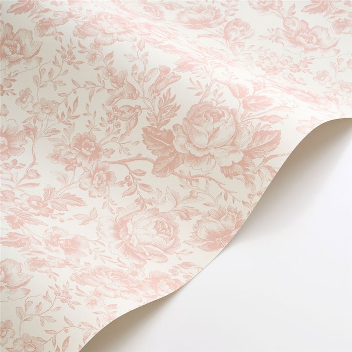 Tapete englischer stil rosen weiß rosa - Casadeco Les Belles Toiles de Jouy 201724101