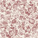 Casadeco|English-style rose wallpaper in white red|Vintage Flowers