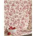 Casadeco|English-style rose wallpaper in white red|Vintage Flowers