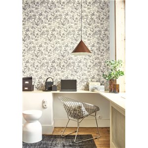 English-style rose wallpaper in white pink - Casadeco Les Belles Toiles de Jouy 201724101 2