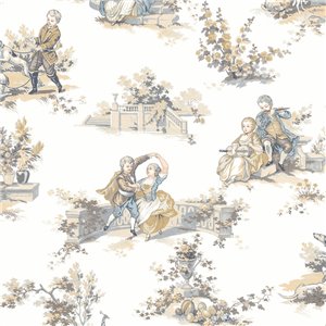 Papier peint Toile de Jouy multicolore style classique - Casadeco Les Belles Toiles de Jouy 201737407