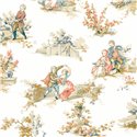 Papier peint Toile de Jouy multicolore style classique - Casadeco Les Belles Toiles de Jouy 201737407
