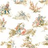 Tapete Toile de Jouy mehrfarbig klassischer stil - Casadeco Les Belles Toiles de Jouy 201737407