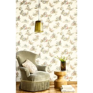 Toile de Jouy wallpaper in classic style in blue - Casadeco Les Belles Toiles de Jouy 201736515 2