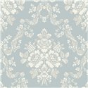 Baroque floral garland wallpaper in blue - Casadeco Les Belles Toiles de Jouy 201746336