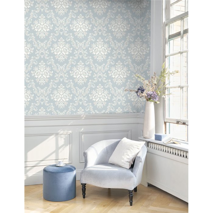 Tapete barock floral girlanden blau - Casadeco Les Belles Toiles de Jouy 201746336