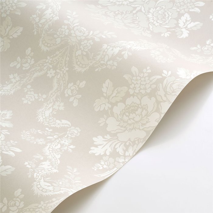 Baroque floral garland wallpaper in grey - Casadeco Les Belles Toiles de Jouy 201749292