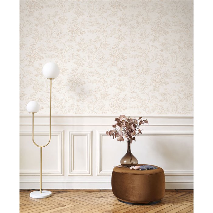 Papier peint scandinave arbres beige - Casadeco Les Belles Toiles de Jouy 81521101
