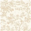 Tapete skandinavisch bäume weiß beige - Casadeco Les Belles Toiles de Jouy 81521122