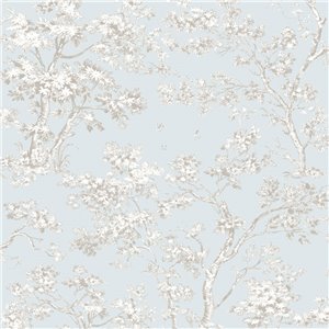 Scandinavian tree wallpaper in beige - Casadeco Les Belles Toiles de Jouy 81521101