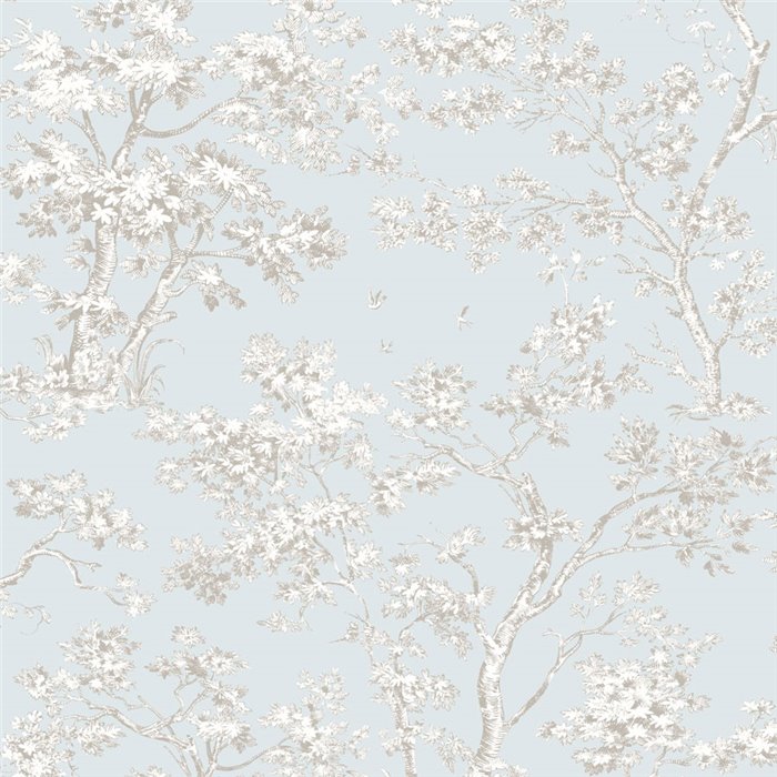 Tapete skandinavisch bäume blau beige - Casadeco Les Belles Toiles de Jouy 81526106