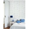 Papier peint scandinave arbres bleu beige - Casadeco Les Belles Toiles de Jouy 81526106