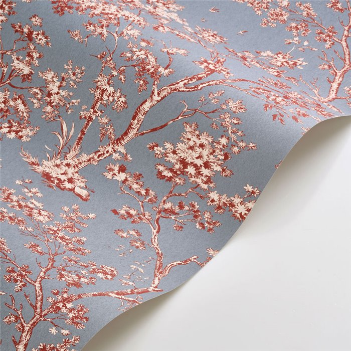 Tapete skandinavisch bäume blau - Casadeco Les Belles Toiles de Jouy 81526776