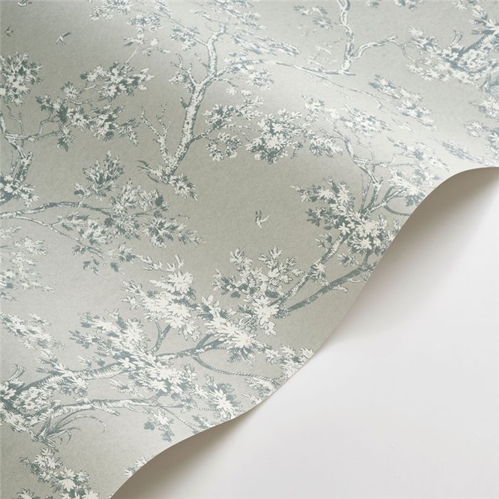 Papier peint scandinave arbres vert - Casadeco Les Belles Toiles de Jouy 81527103