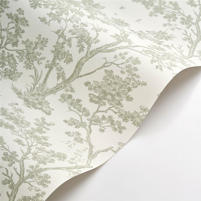 Tapete skandinavisch bäume weiß grün - Casadeco Les Belles Toiles de Jouy 81527227