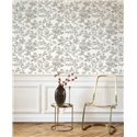 Scandinavian tree wallpaper in white black - Casadeco Les Belles Toiles de Jouy 81529889