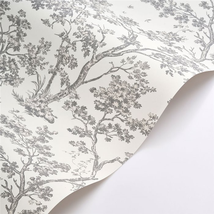 Papier peint scandinave arbres blanc noir - Casadeco Les Belles Toiles de Jouy 81529889