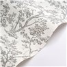 Scandinavian tree wallpaper in white black - Casadeco Les Belles Toiles de Jouy 81529889
