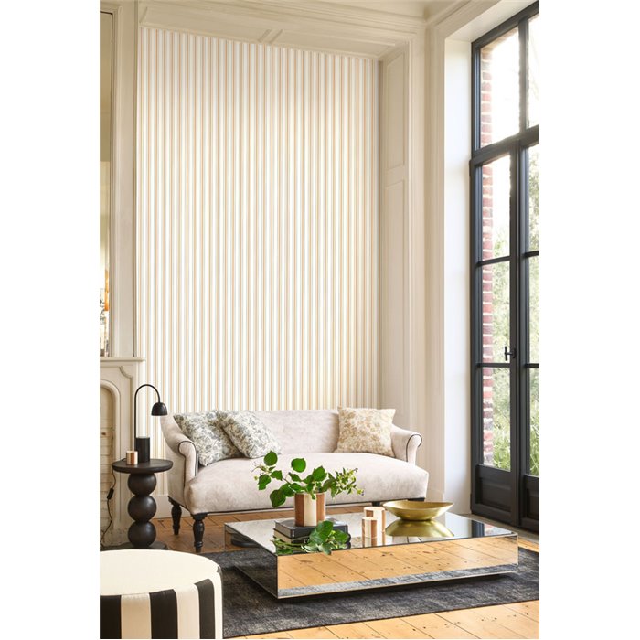 Papier peint à rayures élégantes beige - Casadeco Les Belles Toiles de Jouy 81571414