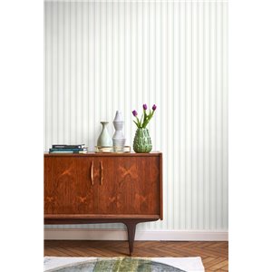 Papier peint à rayures élégantes blanc bleu - Casadeco Les Belles Toiles de Jouy 81576103 2