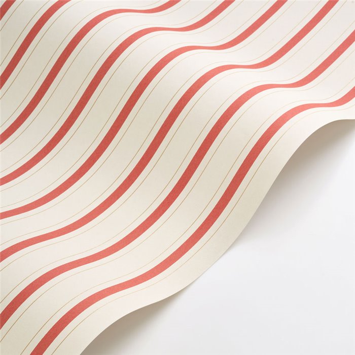 Papier peint à rayures élégantes blanc rouge - Casadeco Les Belles Toiles de Jouy 81578225