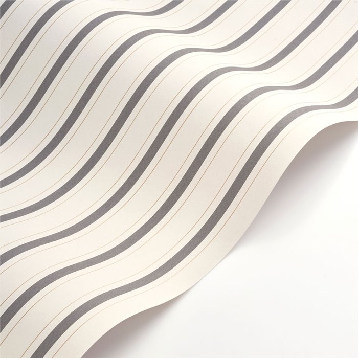 Elegant striped wallpaper in white black - Casadeco Les Belles Toiles de Jouy 81579602