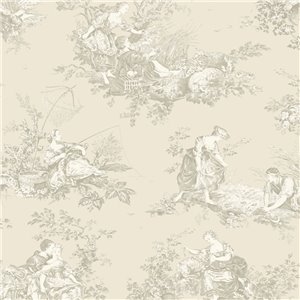 Toile de Jouy modern and colorful wallpaper - Casadeco Les Belles Toiles de Jouy 87912606