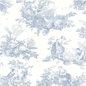 Toile de Jouy modern and colorful wallpaper - Casadeco Les Belles Toiles de Jouy 87912606