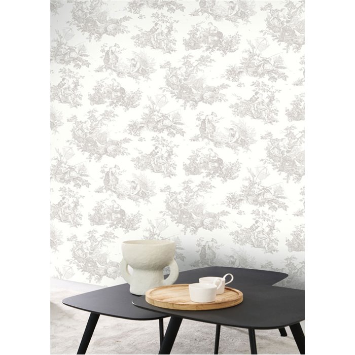 Toile de Jouy summer-motifs wallpaper - Casadeco Les Belles Toiles de Jouy 87919103