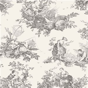 Papier peint Toile de Jouy scène d’été - Casadeco Les Belles Toiles de Jouy 87911212