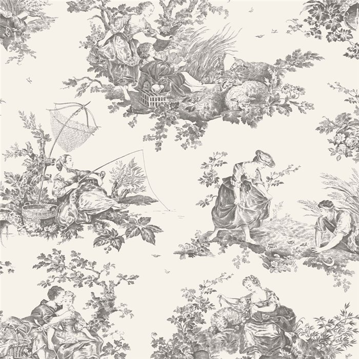 Casadeco|Toile de Jouy classic-renewed wallpaper|Les Belles Toiles de Jouy