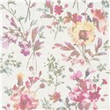 Papier peint romantique fleurs aquarelle blanc rose - Metropolitan Living 2028790611