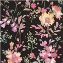 Papier peint romantique fleurs aquarelle noir - Metropolitan Living 2028790612