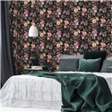 Romantic watercolor floral wallpaper black - Metropolitan Living 2028790612