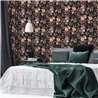 Romantic watercolor floral wallpaper black - Metropolitan Living 2028790612