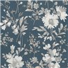 Romantische Aquarell-Blumentapete blau - Metropolitan Living 2028790615