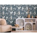 Romantische Aquarell-Blumentapete blau - Metropolitan Living 2028790615