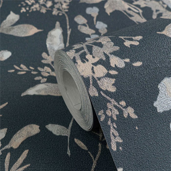 Papeldecor|Papier peint romantique fleurs aquarelle bleu|Salón