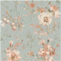 Romantische Aquarell-Blumentapete türkis - Metropolitan Living 2028790616