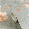 Papeldecor|Papier peint romantique fleurs aquarelle turquoise|Salón