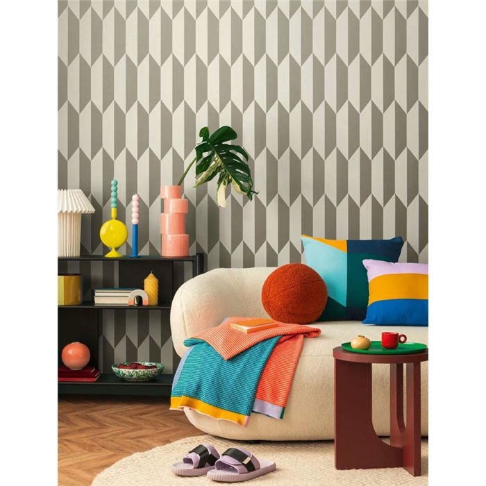 Papeldecor|Papier peint moderne géométrique argent|Salón