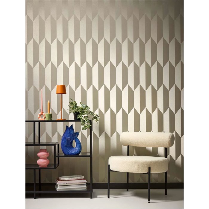Moderne geometrische Tapete in Silber - Metropolitan Living 2028790865