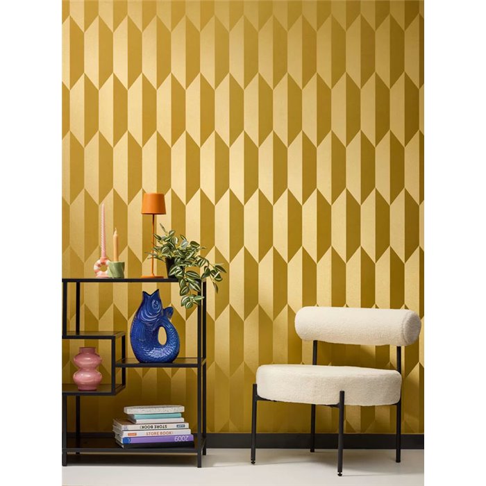 Papeldecor|Modern geometric gold wallpaper|Commercial Premises